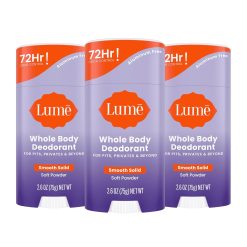 Lume Whole Body Deodorant - Smooth Solid Stick - 72 Hour Odor Control - Aluminum Free.