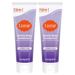 Lume Whole Body Deodorant - Invisible Cream Tube - 72 Hour Odor Control - Aluminum Free.